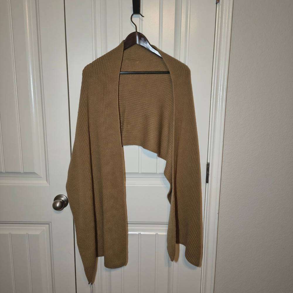 Stitches + Stripes Felix Scarf Camel Ribbed Knit Oversized Wrap SSWH23-26 NEW